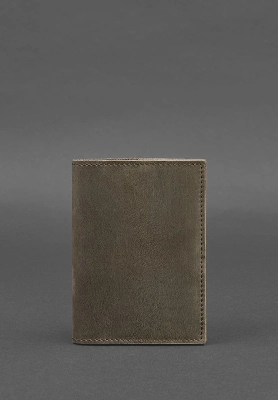 Шкіряна обкладинка для паспорта та військового квитка 1.2 темно-коричнева