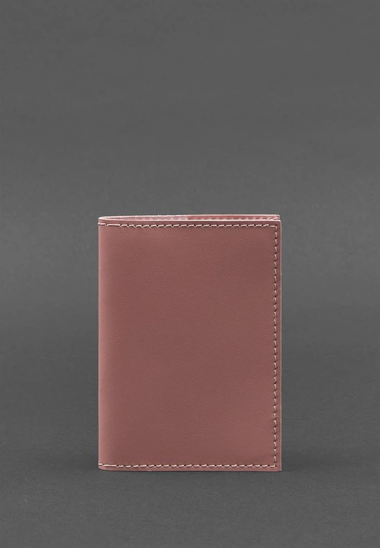 Шкіряна обкладинка для паспорта та військового квитка 1.2 рожева