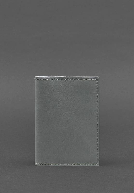 Шкіряна обкладинка для паспорта та військового квитка 1.2 сіра