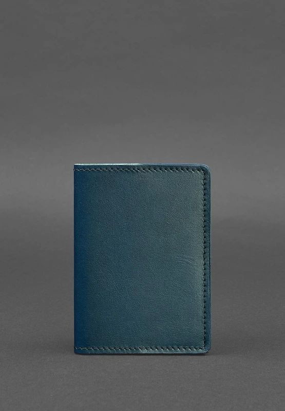 Шкіряна обкладинка для паспорта та військового квитка 1.3 зелена