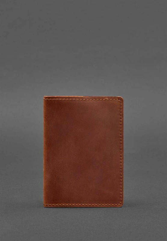 Шкіряна обкладинка для паспорта 1.3 світло-коричнева Crazy Horse