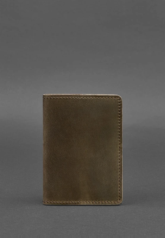 Шкіряна обкладинка для паспорта та військового квитка 1.3 темно-коричнева Crazy Horse