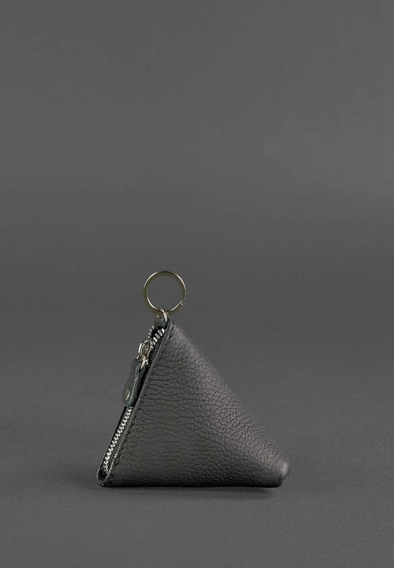 Шкіряна монетниця 2.0 Піраміда чорна