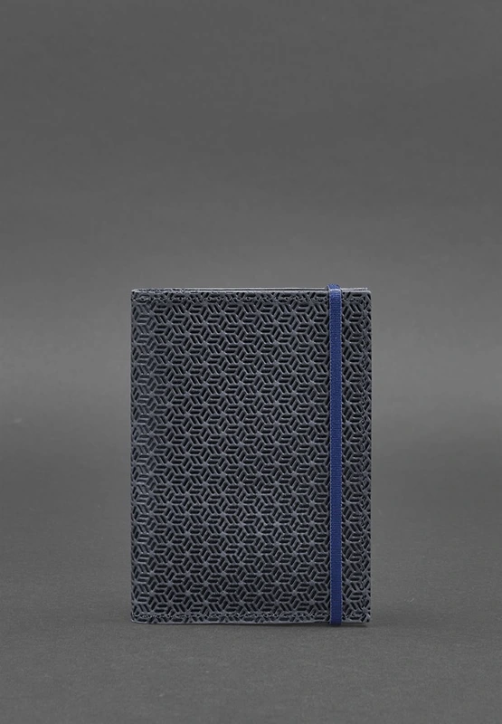 Шкіряна обкладинка для паспорта 2.0 Карбон синя — BlankNote
