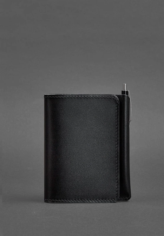 Шкіряне портмоне 2.0 чорне Краст