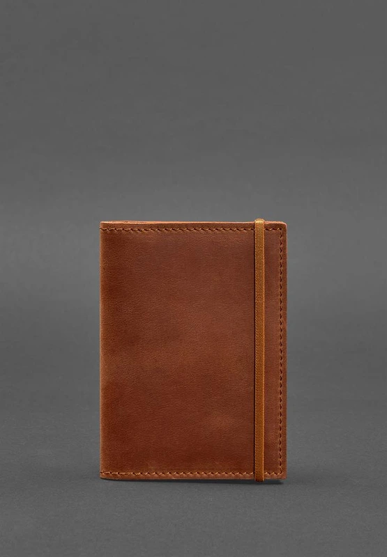 Шкіряна обкладинка для паспорта 2.0 коричнева Crazy Horse