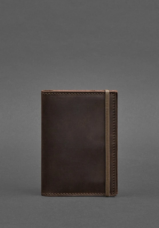 Шкіряна обкладинка для паспорта 2.0 темно-коричнева Crazy Horse — BlankNote