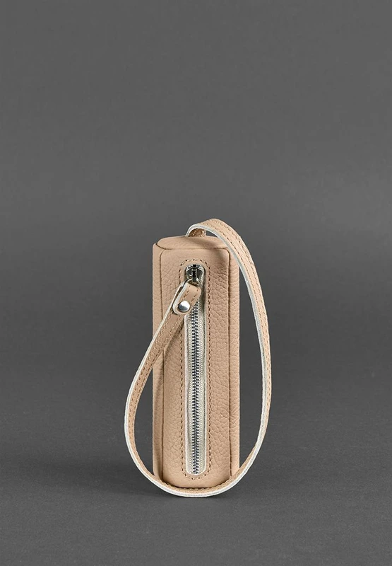 Жіноча шкіряна жіноча ключниця 3.0 Тубус світло-бежева
