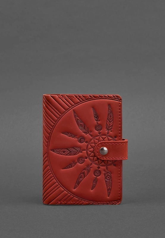 Жіноча шкіряна обкладинка для паспорта коралова 3.0 Інді — BlankNote