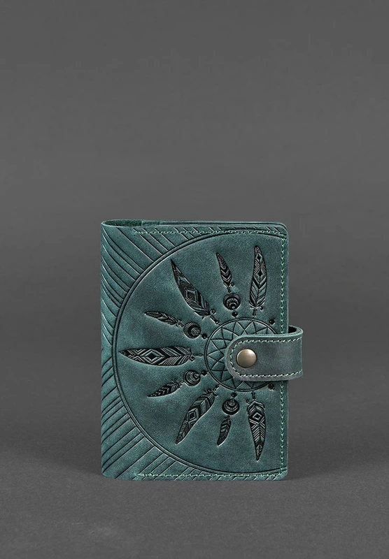 Жіноча шкіряна обкладинка для паспорта 3.0 Інді зелена