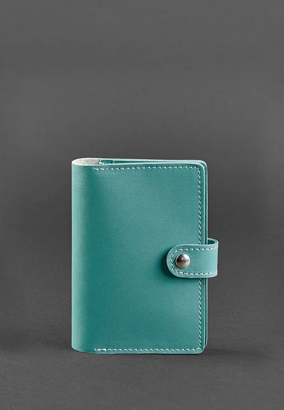 Шкіряна обкладинка для паспорта 3.0 бірюзова — BlankNote