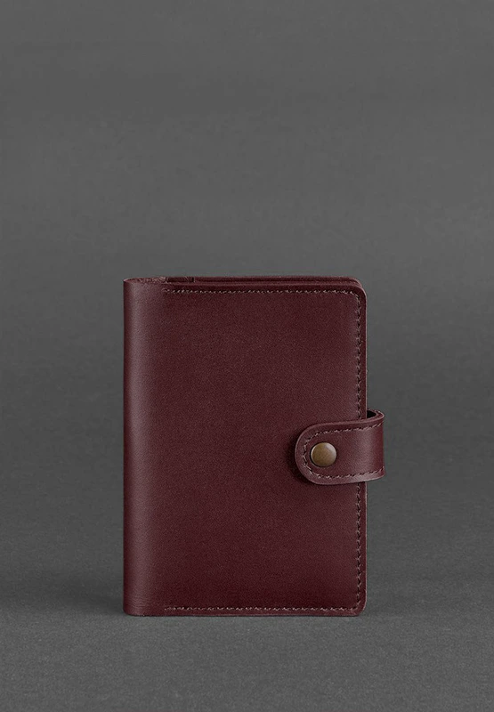 Шкіряна обкладинка для паспорта 3.0 бордова — BlankNote