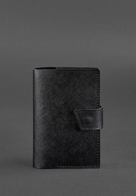 Шкіряна обкладинка для паспорта 4.0 чорна Blackwood — BlankNote