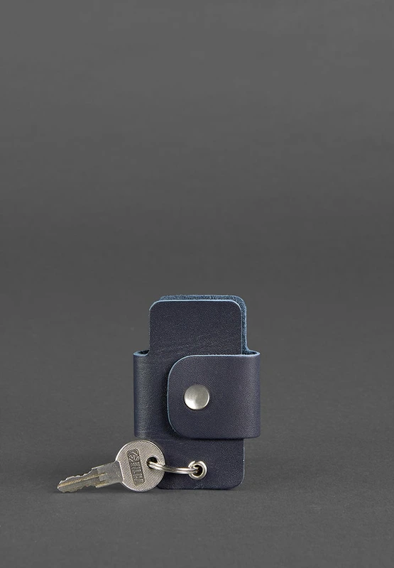 Шкіряна ключниця смарт-кейс 4.0 темно-синя