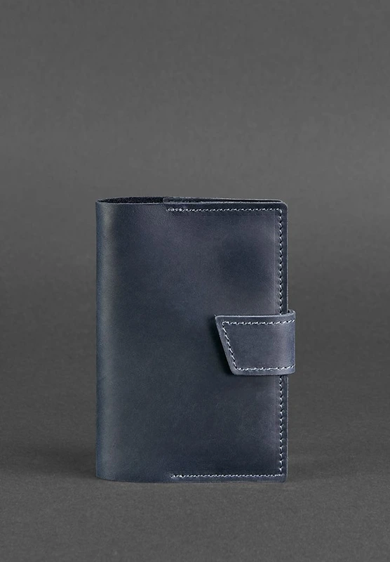 Шкіряна обкладинка для паспорта 4.0 синя — BlankNote