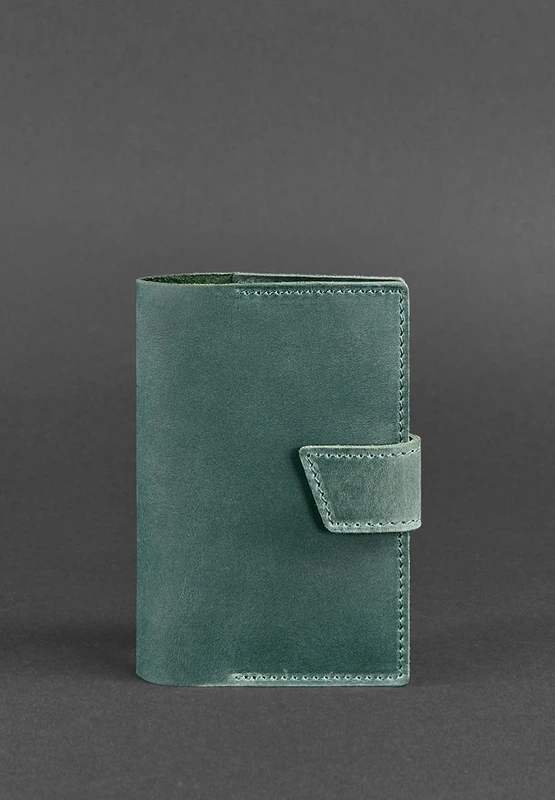 Шкіряна обкладинка для паспорта 4.0 зелена Crazy Horse — BlankNote