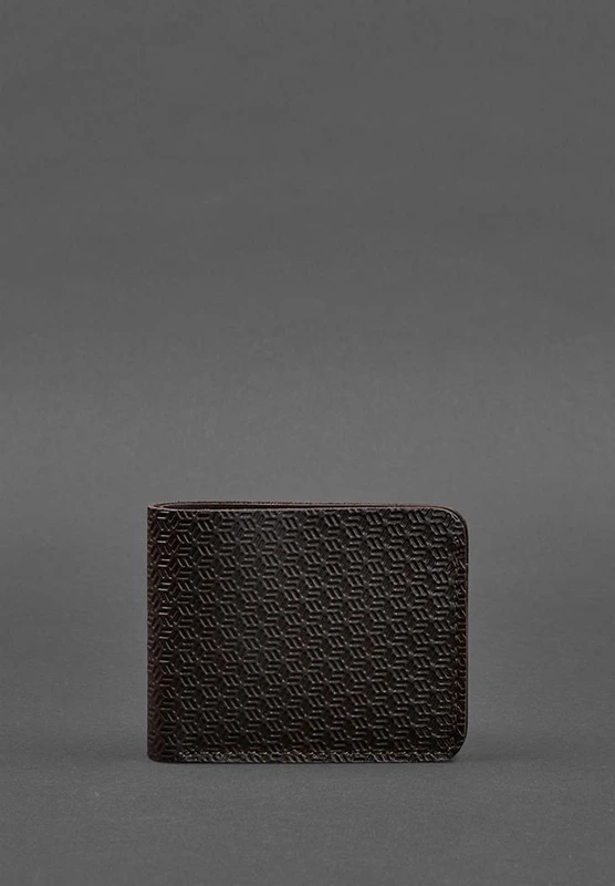 Чоловіче шкіряне портмоне 4.1 (4 кишені) коричневе Карбон