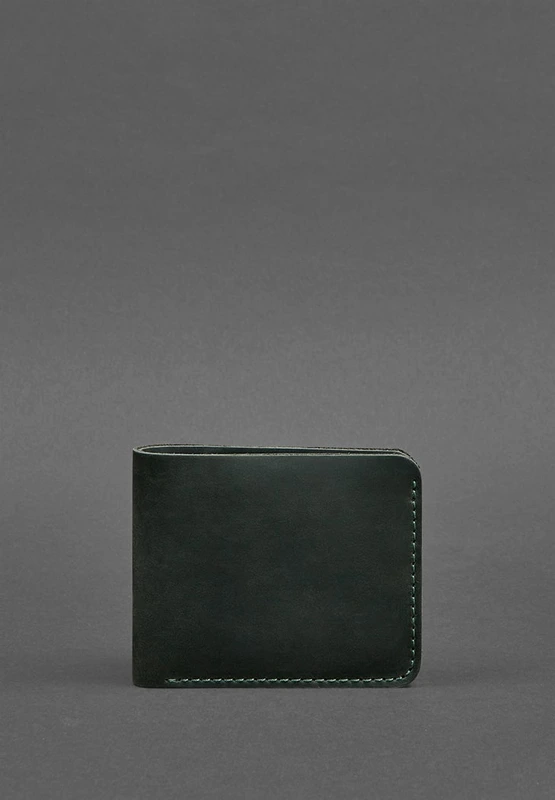 Чоловіче шкіряне портмоне 4.1 (4 кишені) зелене