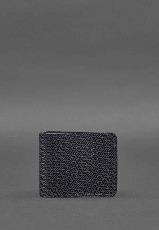 Чоловіче шкіряне портмоне 4.1 (4 кишені) синє Карбон