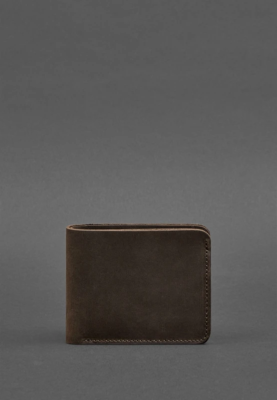 Чоловіче шкіряне портмоне 4.1 (4 кишені) темно-коричневе