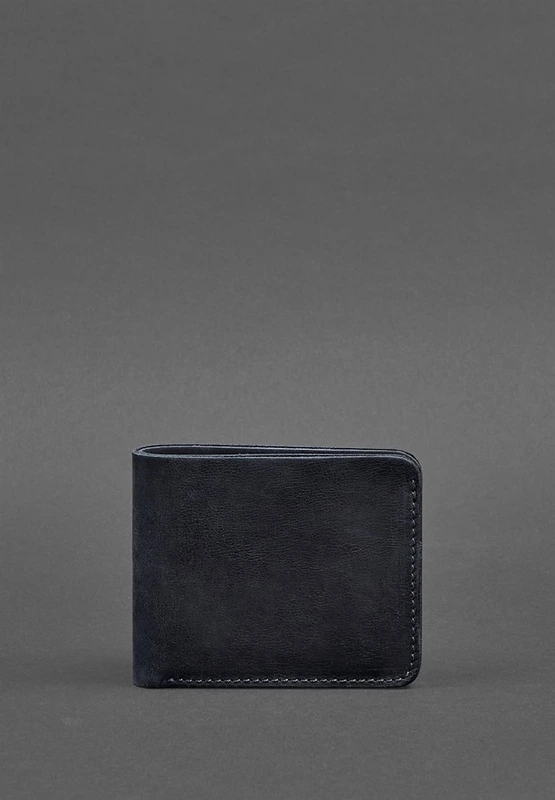 Чоловіче шкіряне портмоне 4.1 (4 кишені) синє Crazy Horse