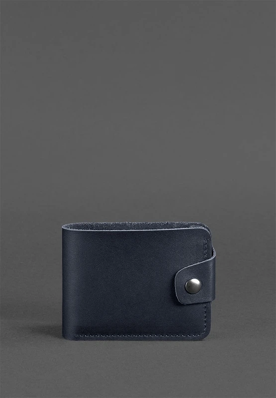 Шкіряне портмоне 4.3 темно-синє