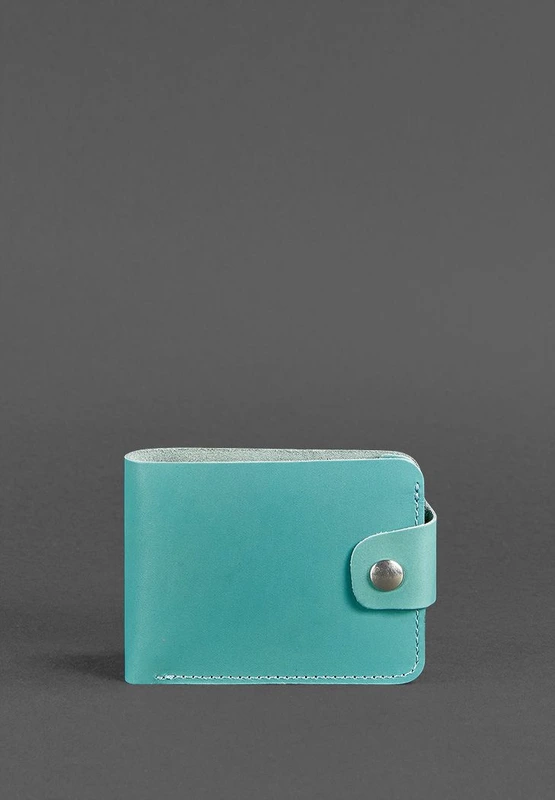 Жіноче шкіряне портмоне 4.3 бірюзове