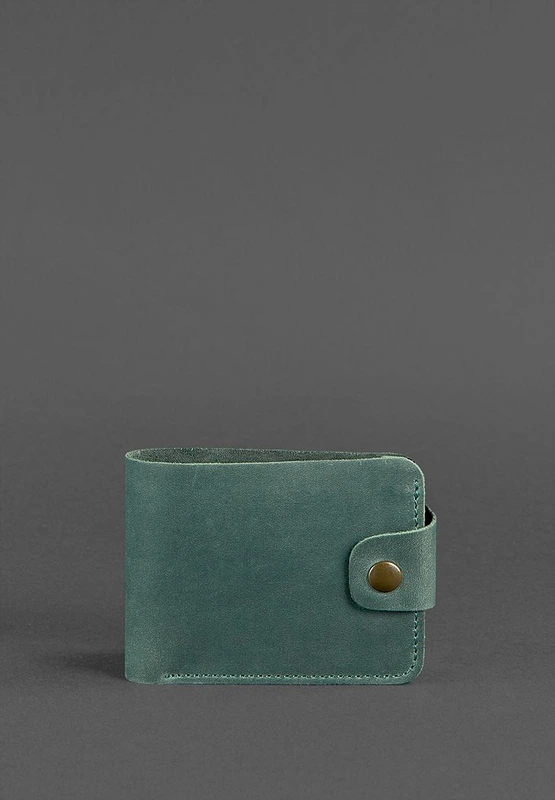Шкіряне портмоне 4.3 зелене Crazy Horse