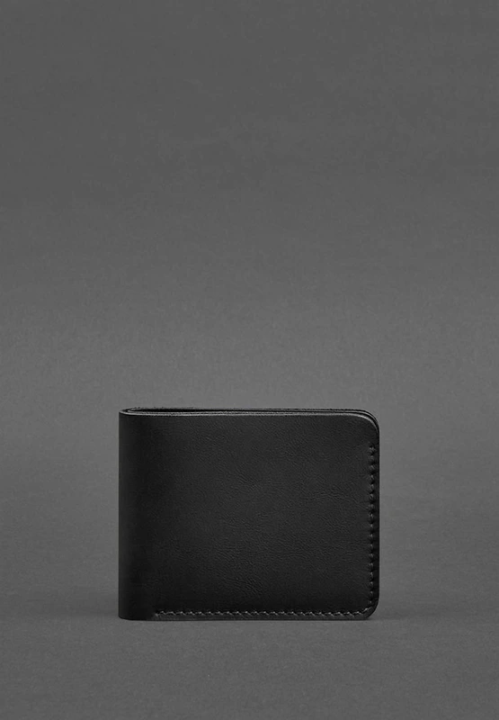 Шкіряне портмоне 4.4 (з затискачем) чорний краст