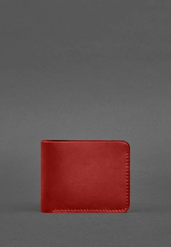 Шкіряне портмоне 4.4 (з затискачем) червоний краст