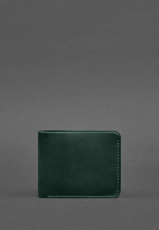 Шкіряний портмоне 4.4 (з затискачем) зелений Crazy Horse