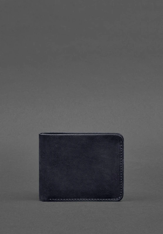 Шкіряне портмоне 4.4 (з затискачем) синій Crazy Horse