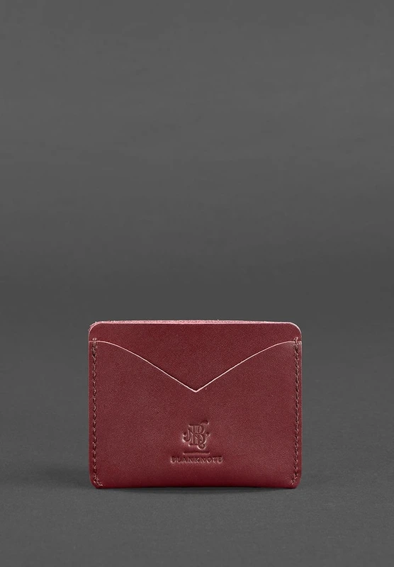 Жіноча шкіряна візитниця 5.0 бордова Краст