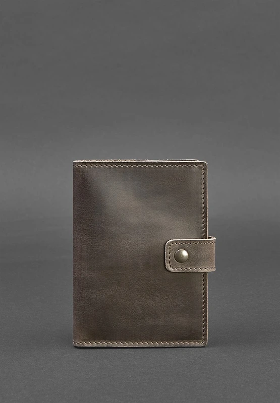 Шкіряна обкладинка для паспорта 5.0 (з віконцем) темно-коричнева