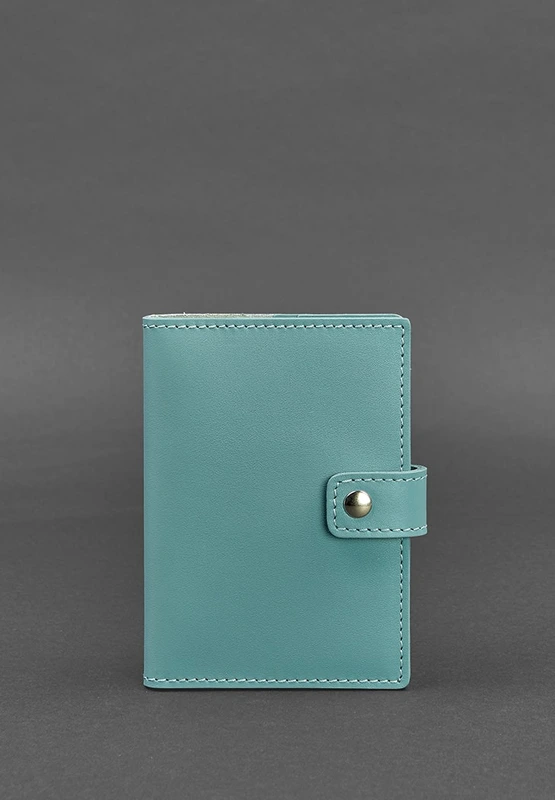 Шкіряна обкладинка для паспорта 5.0 (з віконцем) бірюзова