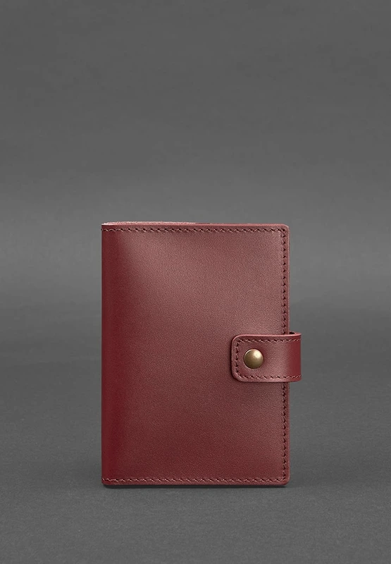 Шкіряна обкладинка для паспорта 5.0 (з віконцем) бордова Краст
