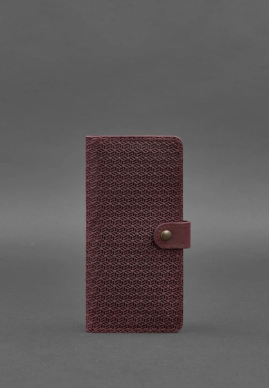 Шкіряне бордове портмоне 7.0 Карбон бордовий