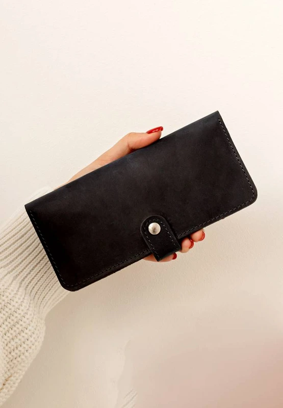 Шкіряне портмоне 7.0 Чорне Crazy Horse