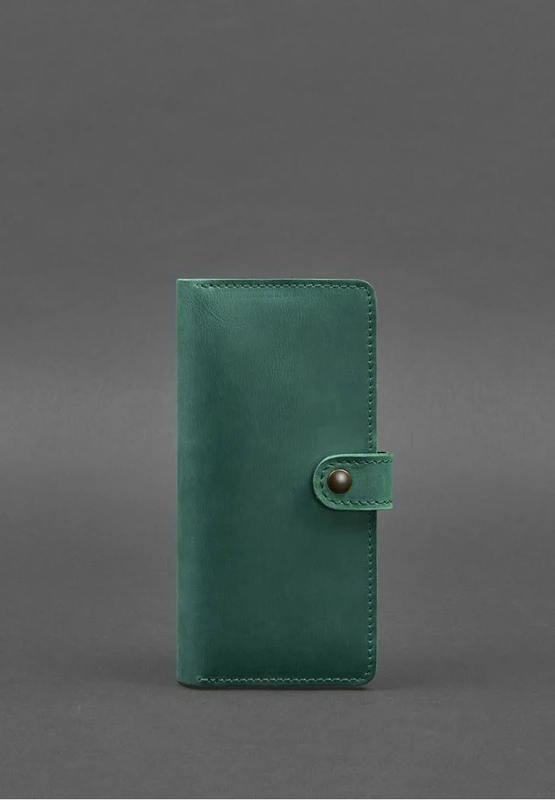 Шкіряне портмоне 7.0 зелений Crazy Horse