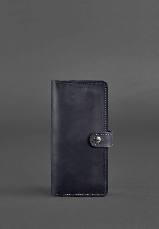 Шкіряне портмоне 7.0 синє Crazy Horse