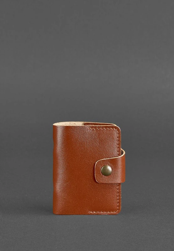 Шкіряний кард-кейс 7.1 (Книжечка) світло-коричневий