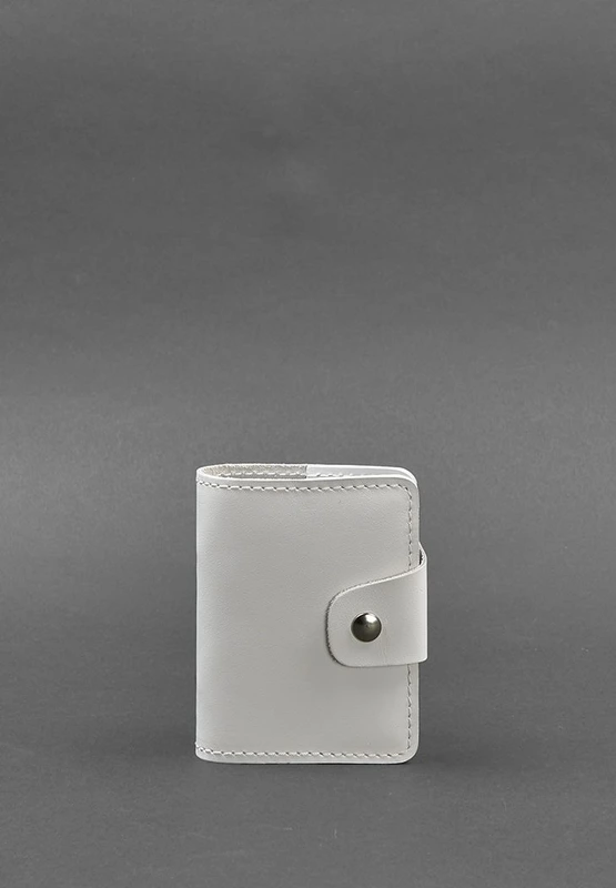 Жіночий шкіряний кард-кейс 7.1 (Книжечка) білий