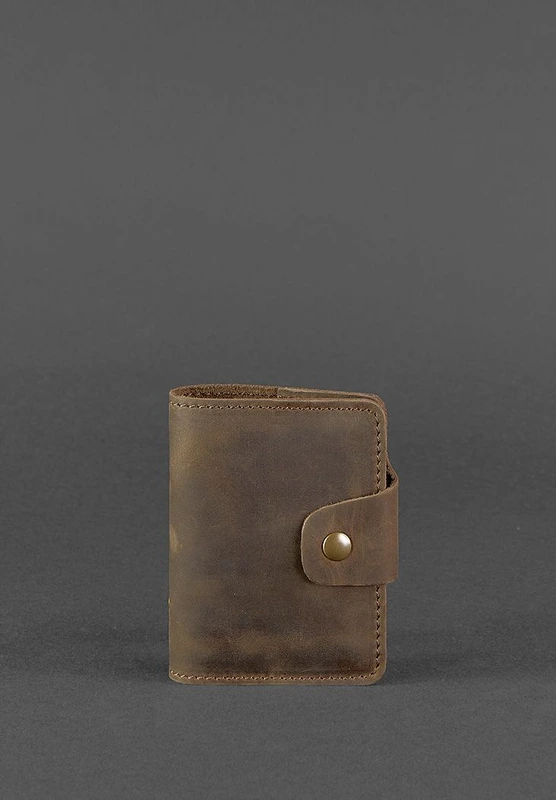 Шкіряний кард-кейс 7.1 (Книжечка) темно-коричневий