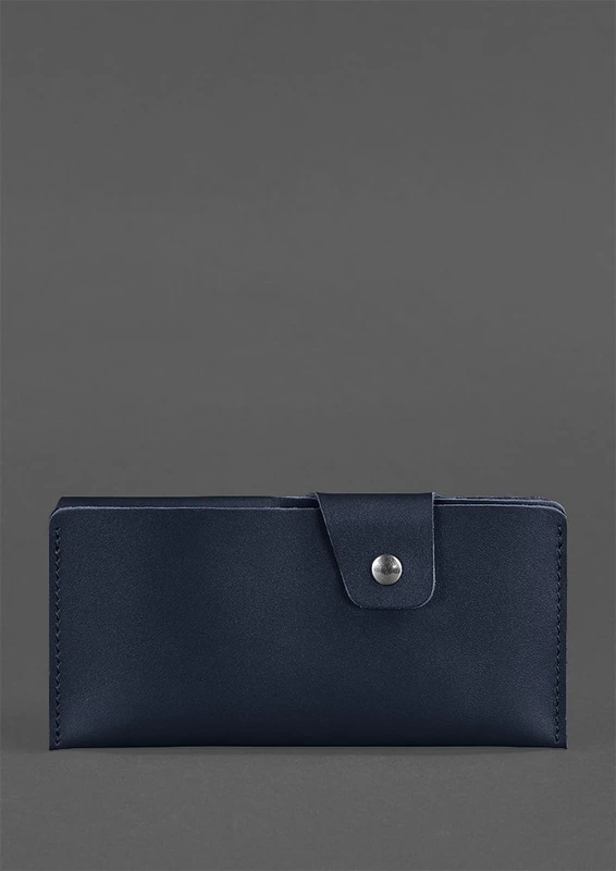Шкіряне портмоне-купюрник 8.0 темно-синє