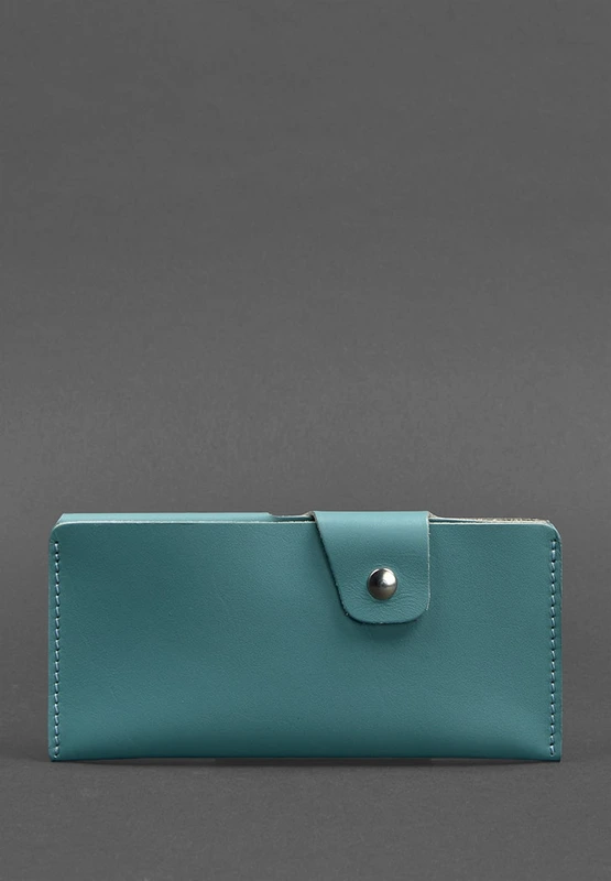 Жіноче шкіряне портмоне-купюрник 8.0 бірюзове