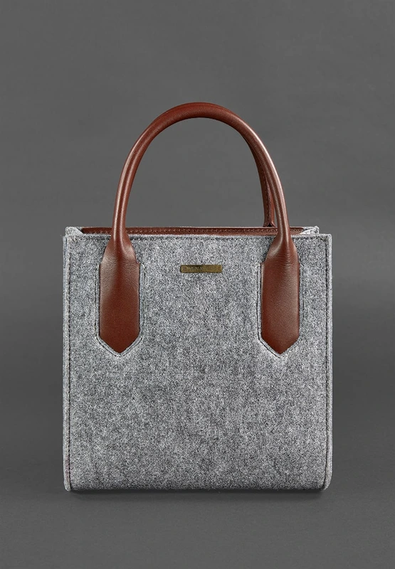 Фетрова жіноча сумка-кроссбоді Blackwood з шкіряними коричневими вставками