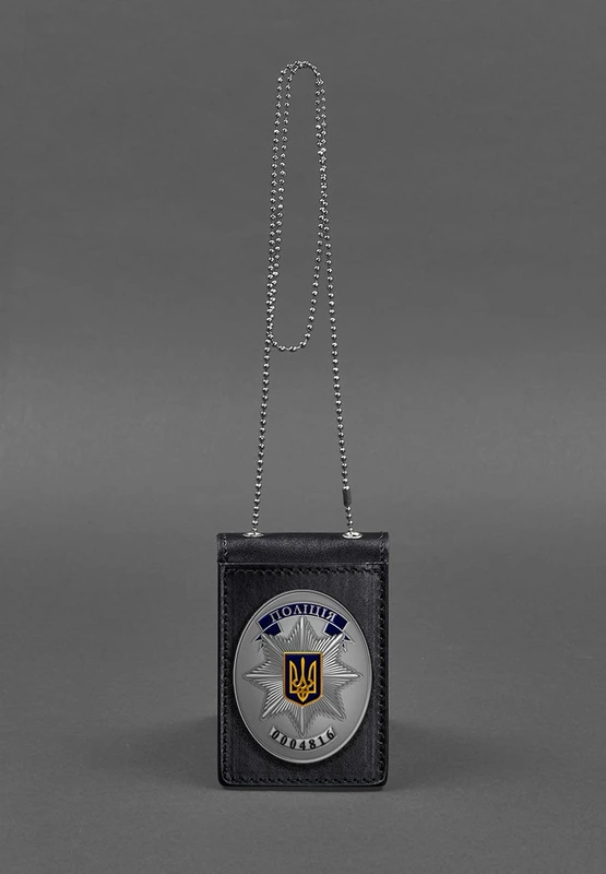 Шкіряна обкладинка на ланцюжку для посвідчення і жетона