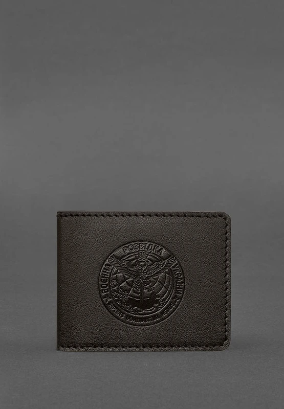 Шкіряна обкладинка на посвідчення Головного управління розвідки (ГУР) темно-коричнева