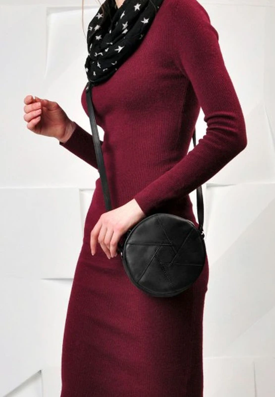 Жіноча шкіряна сумка Бон-Бон чорна Crazy Horse — BlankNote