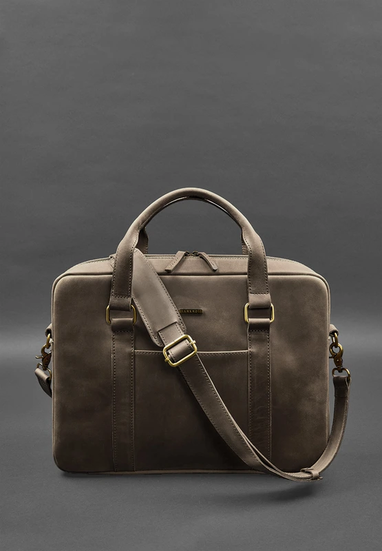 Шкіряна сумка для ноутбука та документів коричнева Crazy Horse